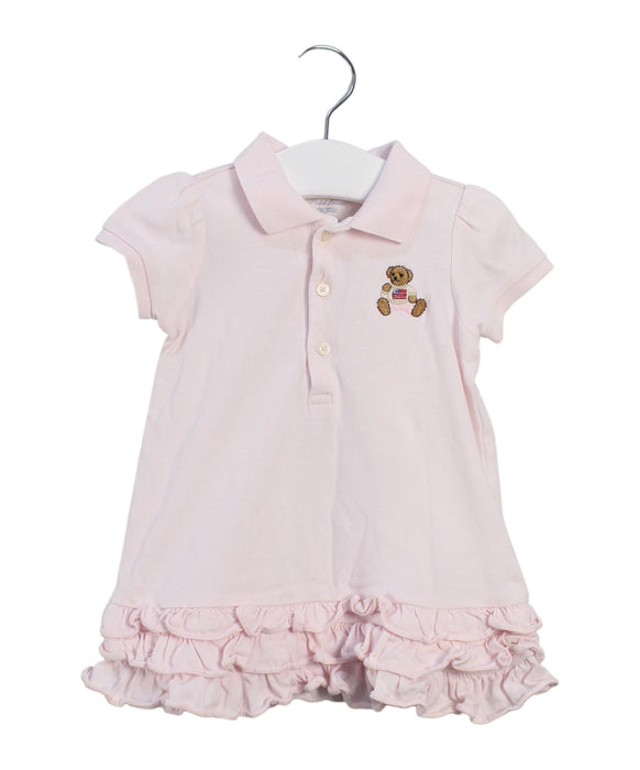 A Pink Short Sleeve Dresses from Ralph Lauren in size 6-12M for girl. (Front View)