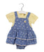 A Blue Short Sleeve Bodysuits from Chickeeduck in size 6-12M for girl. (Front View)