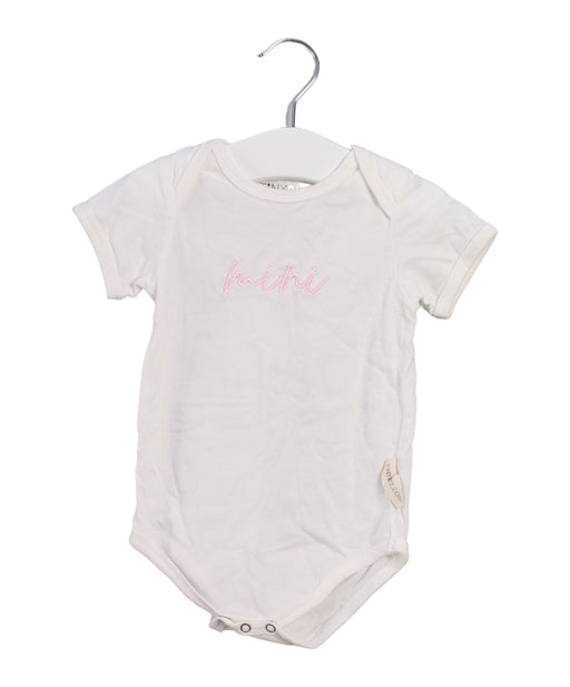 A White Short Sleeve Bodysuits from TinyBitz in size 6-12M for girl. (Front View)