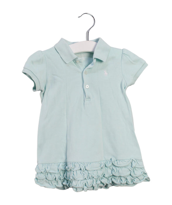 A Blue Short Sleeve Dresses from Ralph Lauren in size 6-12M for girl. (Front View)