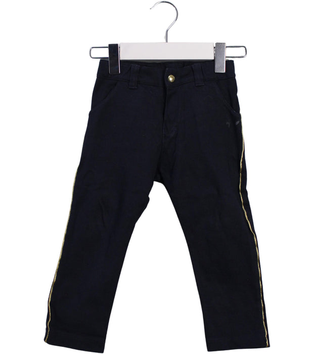 A Black Casual Pants from Petit Bateau in size 2T for girl. (Front View)