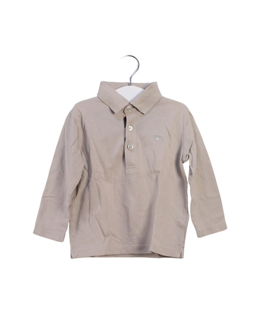 A Beige Long Sleeve Polos from Burberry in size 2T for boy. (Front View)