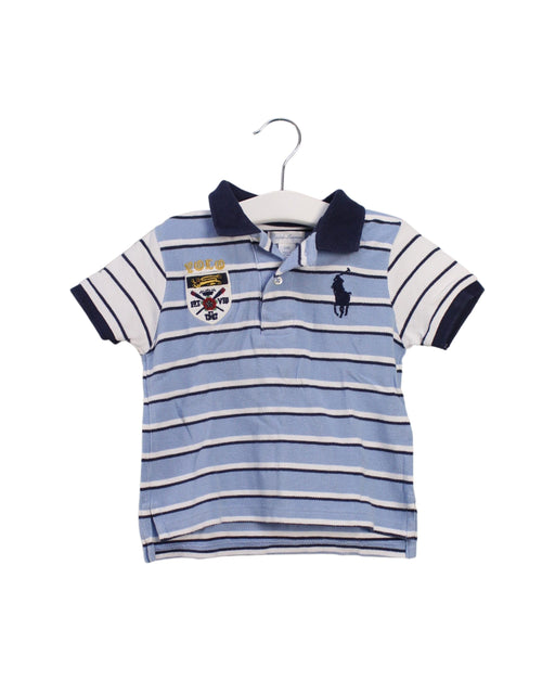 A Blue Short Sleeve Polos from Ralph Lauren in size 18-24M for boy. (Front View)