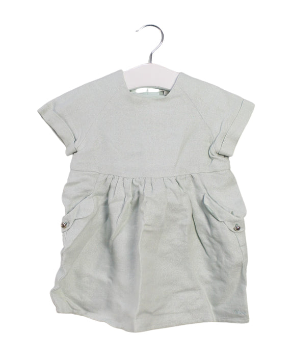 A Green Short Sleeve Dresses from Chloe in size 6-12M for girl. (Front View)