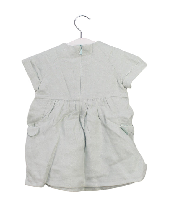 A Green Short Sleeve Dresses from Chloe in size 6-12M for girl. (Back View)