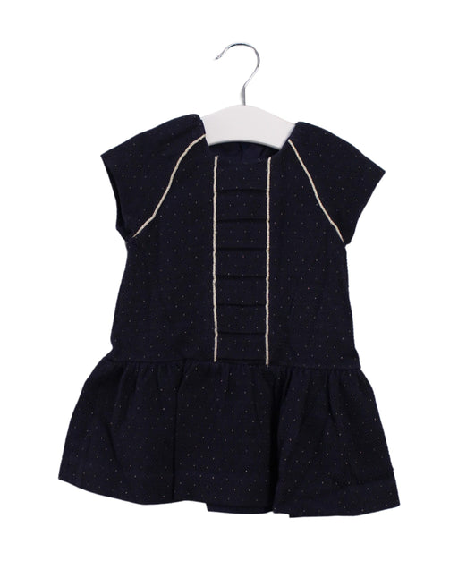 A Navy Short Sleeve Dresses from Mayoral in size 6-12M for girl. (Front View)