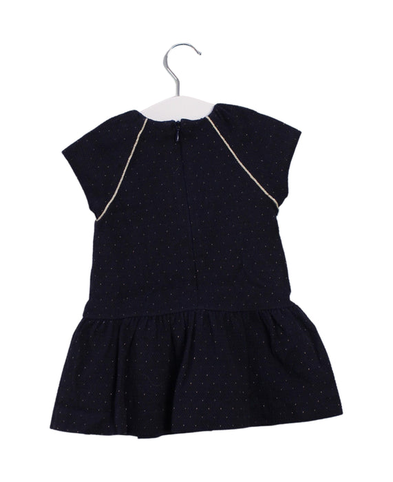 A Navy Short Sleeve Dresses from Mayoral in size 6-12M for girl. (Back View)