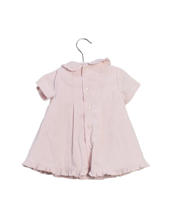 A Pink Short Sleeve Dresses from Tutto Piccolo in size 3-6M for girl. (Back View)