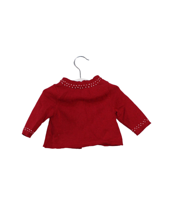 A Red Cardigans from Purebaby in size 0-3M for girl. (Back View)