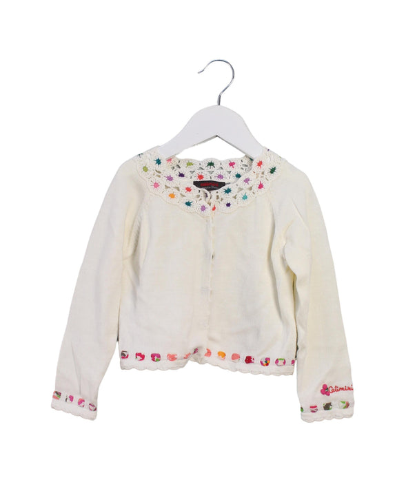 A White Cardigans from Catimini in size 3T for girl. (Front View)