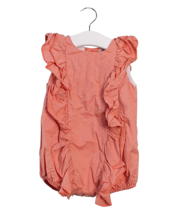 A Pink Sleeveless Bodysuits from Eve Children in size 6-12M for girl. (Front View)