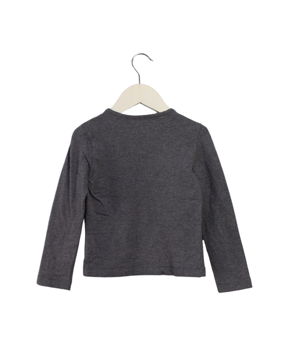 A Grey Long Sleeve Tops from Simonetta in size 4T for girl. (Back View)