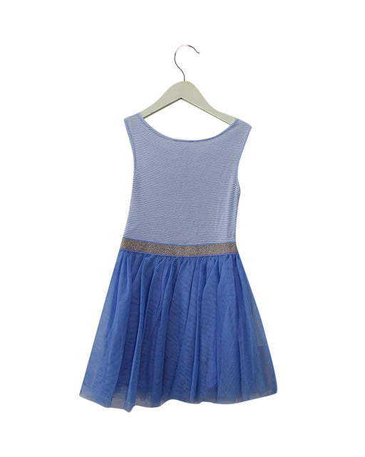 A Blue Sleeveless Dresses from Seed in size 4T for girl. (Front View)