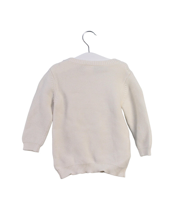 A White Knit Sweaters from Seed in size 6-12M for girl. (Back View)