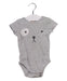 A Grey Short Sleeve Bodysuits from Seed in size 0-3M for girl. (Front View)