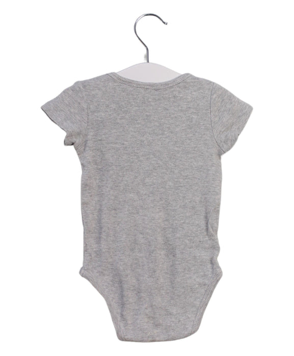 A Grey Short Sleeve Bodysuits from Seed in size 0-3M for girl. (Back View)