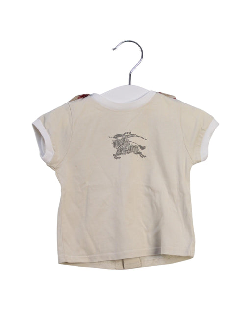 A Beige Short Sleeve Tops from Burberry in size 0-3M for girl. (Front View)