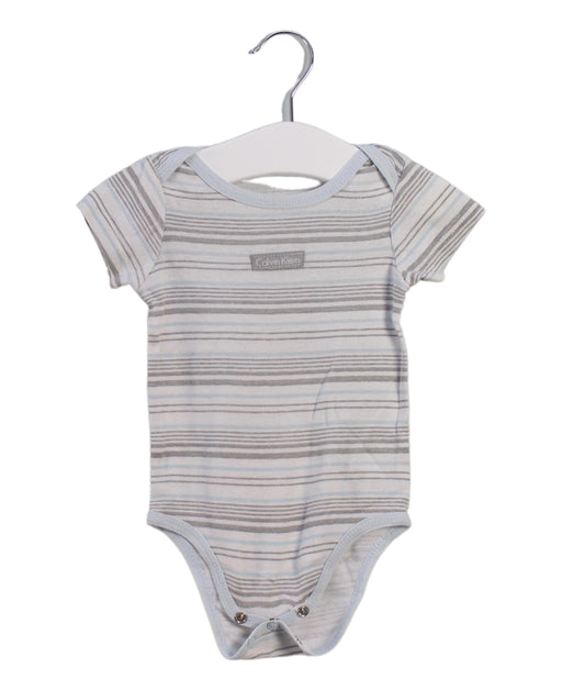 A White Short Sleeve Bodysuits from Calvin Klein in size 3-6M for neutral. (Front View)