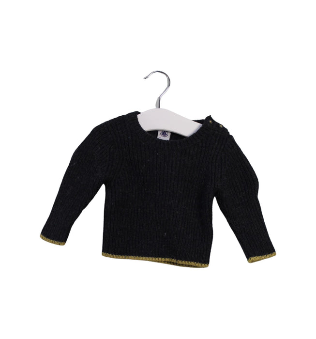 A Black Knit Sweaters from Petit Bateau in size 3-6M for girl. (Front View)