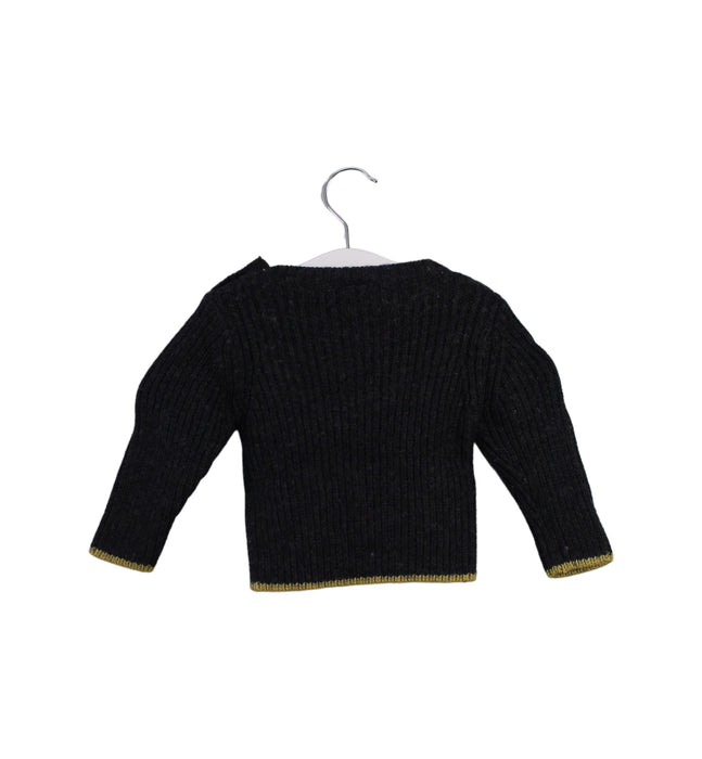 A Black Knit Sweaters from Petit Bateau in size 3-6M for girl. (Back View)