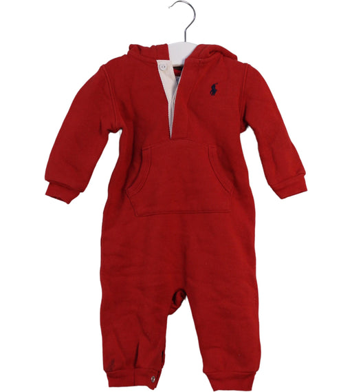 A Red Long Sleeve Jumpsuits from Ralph Lauren in size 3-6M for boy. (Front View)
