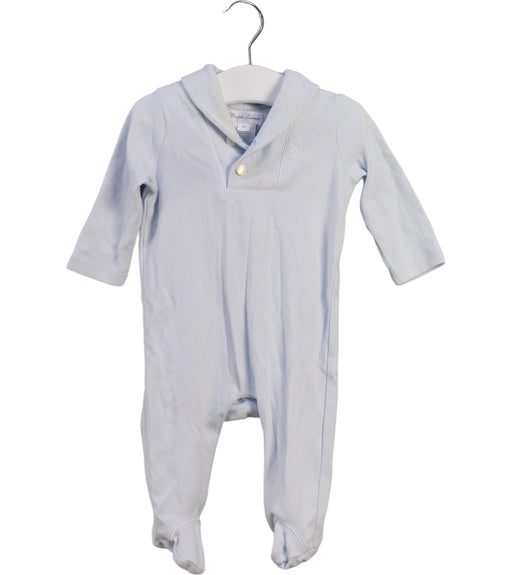 A Blue Long Sleeve Jumpsuits from Ralph Lauren in size 0-3M for neutral. (Front View)