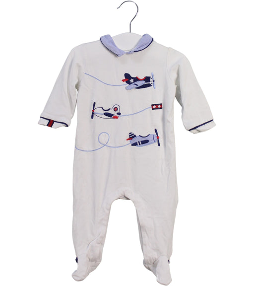 A White Long Sleeve Jumpsuits from Mayoral in size 0-3M for boy. (Front View)