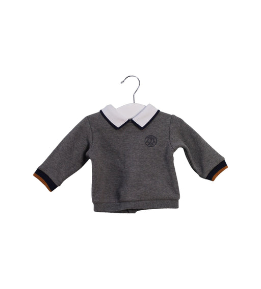 A Grey Long Sleeve Tops from Jacadi in size 0-3M for boy. (Front View)