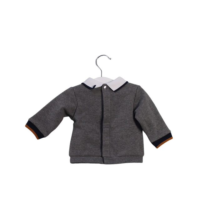 A Grey Long Sleeve Tops from Jacadi in size 0-3M for boy. (Back View)