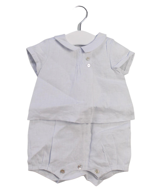 A White Short Sleeve Rompers from Tartine et Chocolat in size 3-6M for girl. (Front View)