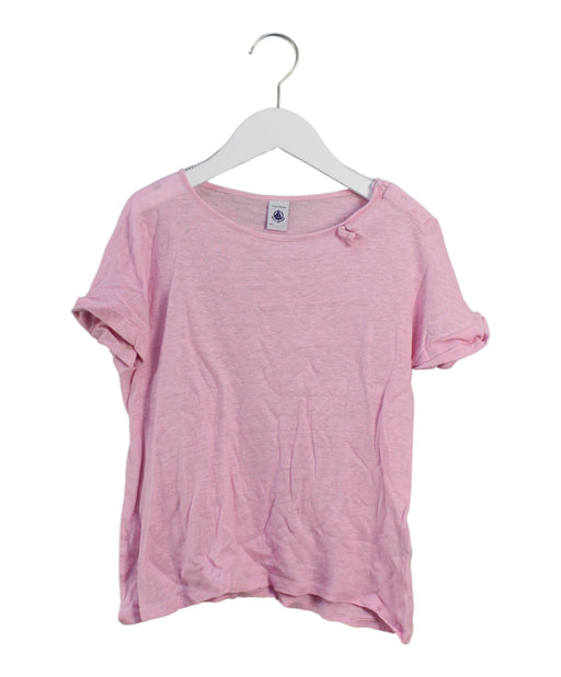 A Pink Short Sleeve Tops from Petit Bateau in size 12Y for girl. (Front View)