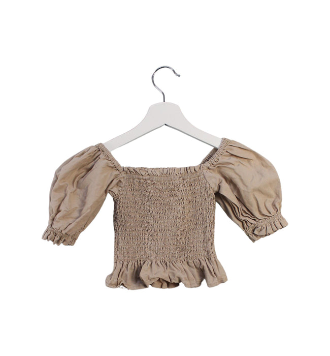 A Brown Short Sleeve Tops from Seed in size 3T for girl. (Back View)