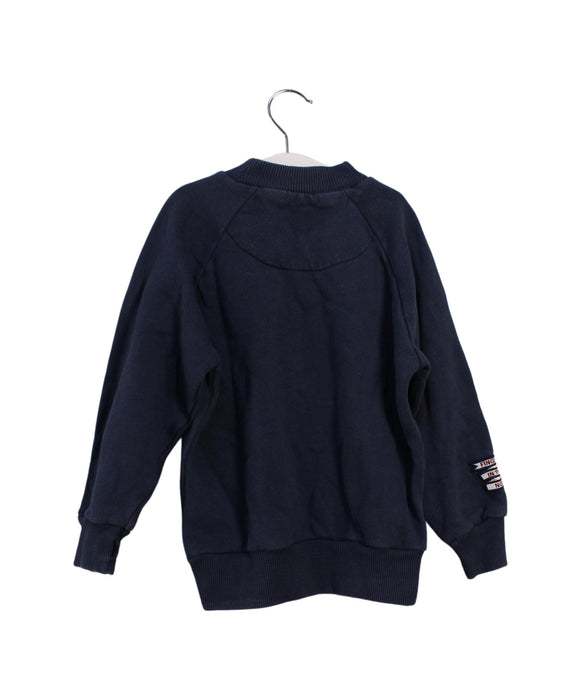 A Navy Crewneck Sweatshirts from Finger in the Nose in size 4T for girl. (Back View)