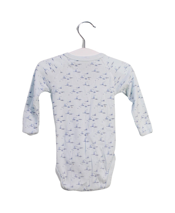 A Blue Long Sleeve Bodysuits from Petit Bateau in size 3-6M for boy. (Back View)