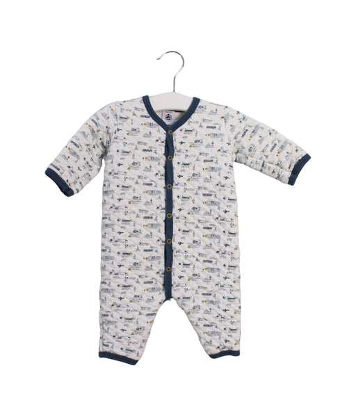 A White Long Sleeve Jumpsuits from Petit Bateau in size 3-6M for boy. (Front View)
