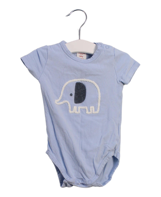 A Blue Short Sleeve Bodysuits from Seed in size 3-6M for boy. (Front View)