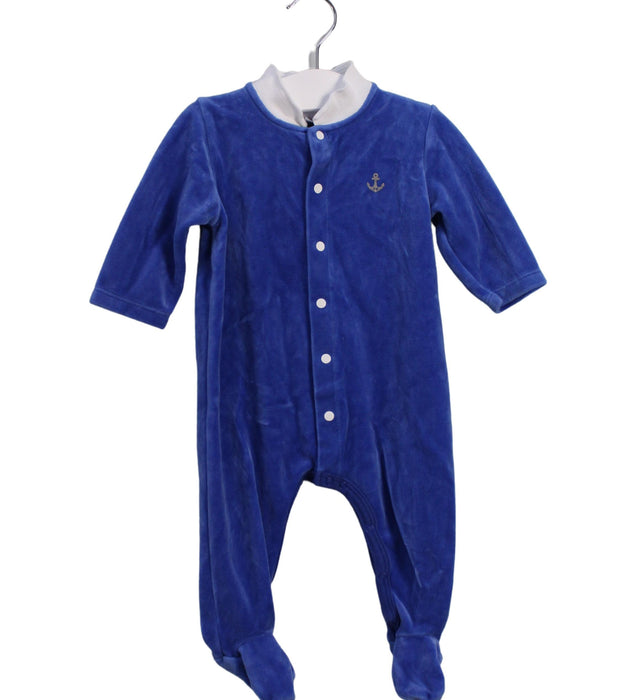 A Blue Long Sleeve Jumpsuits from Petit Bateau in size 3-6M for boy. (Front View)