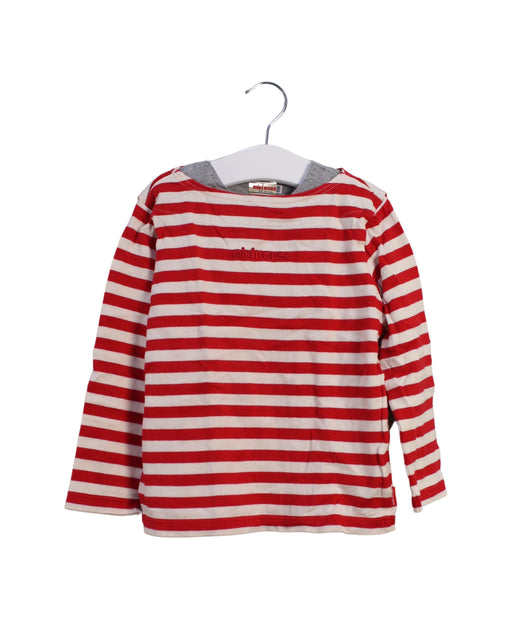 A Red Long Sleeve Tops from Miki House in size 4T for girl. (Front View)