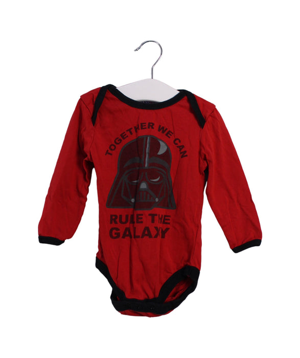 A Red Long Sleeve Bodysuits from Fabric Flavours in size 12-18M for boy. (Front View)