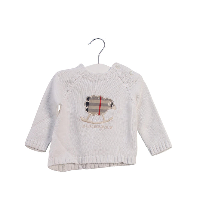 A White Knit Sweaters from Burberry in size 6-12M for boy. (Front View)