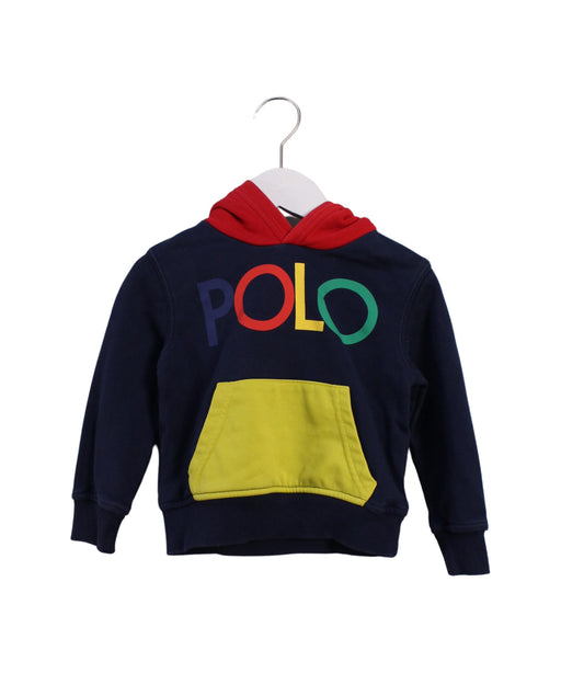 A Blue Hooded Sweatshirts from Polo Ralph Lauren in size 3T for boy. (Front View)