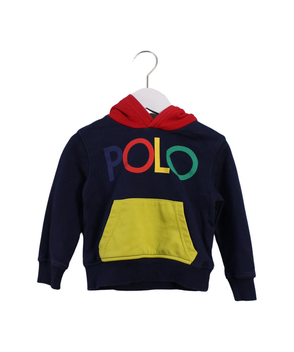 A Blue Hooded Sweatshirts from Polo Ralph Lauren in size 3T for boy. (Front View)