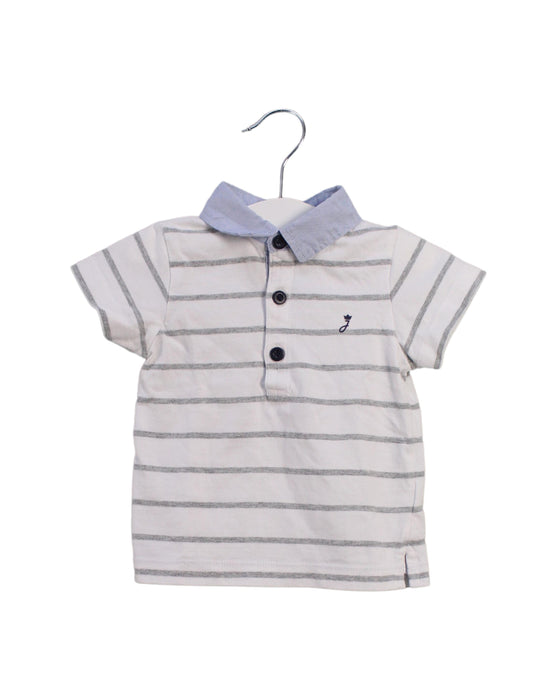 A White Short Sleeve Polos from Jacadi in size 6-12M for boy. (Front View)