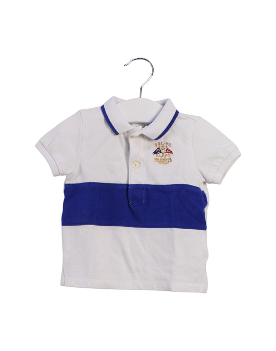 A White Short Sleeve Polos from Ralph Lauren in size 3-6M for boy. (Front View)