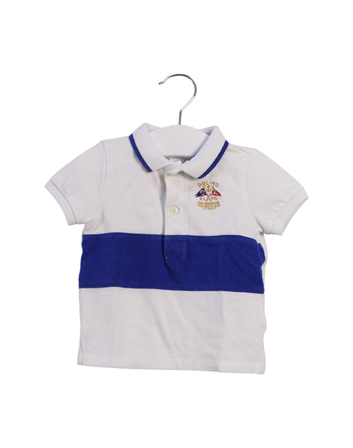 A White Short Sleeve Polos from Ralph Lauren in size 3-6M for boy. (Front View)