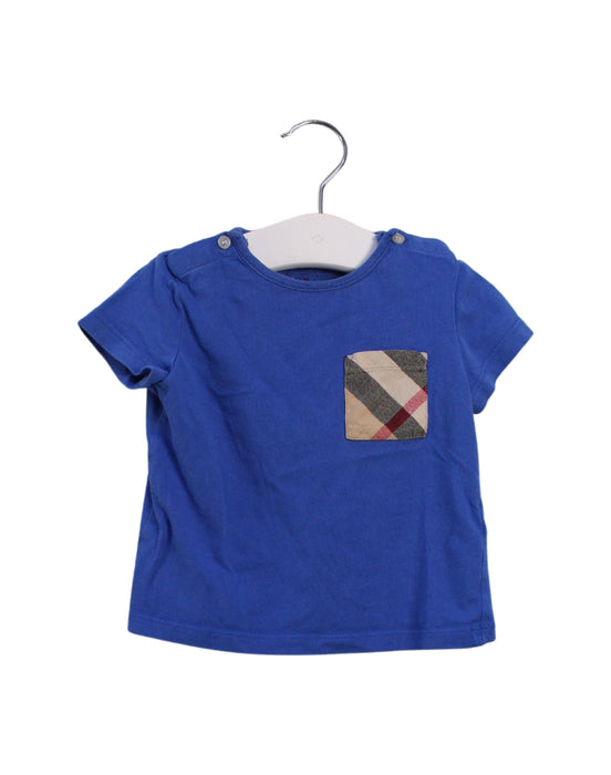 A Blue Short Sleeve T Shirts from Burberry in size 6-12M for boy. (Front View)