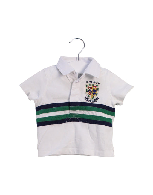 A White Short Sleeve Polos from Ralph Lauren in size 0-3M for boy. (Front View)
