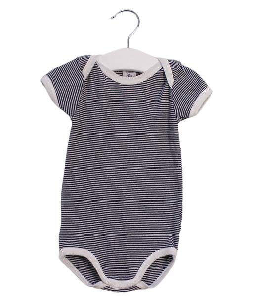 A Navy Short Sleeve Bodysuits from Petit Bateau in size 12-18M for neutral. (Front View)