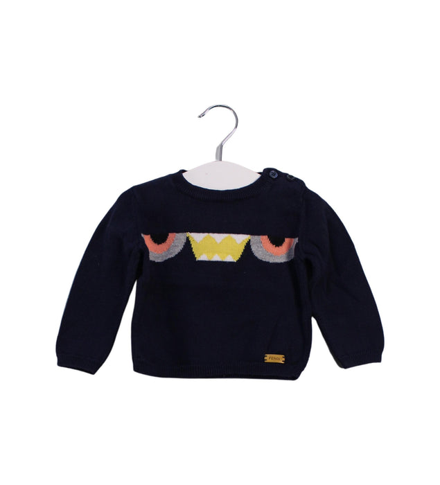 A Navy Knit Sweaters from Fendi in size 3-6M for boy. (Front View)