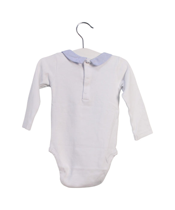 A White Long Sleeve Bodysuits from Jacadi in size 6-12M for girl. (Back View)